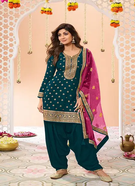 Patiyala House Pure Viscouse Embroidery Punjabi Patiyala Suits Suppliers In India
